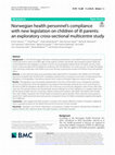 Research paper thumbnail of Norwegian health personnel’s compliance with new legislation on children of ill parents: an exploratory cross-sectional multicentre study