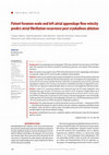 Research paper thumbnail of Patent foramen ovale and left atrial appendage flow velocity predict atrial fibrillation recurrence post cryoballoon ablation