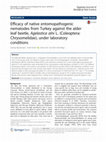 Efficacy of native entomopathogenic nematodes from Turkey against the alder leaf beetle, Agelastica alni L. (Coleoptera: Chrysomelidae), under laboratory conditions Cover Page