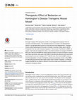 Therapeutic Effect of Berberine on Huntington’s Disease Transgenic Mouse Model Cover Page