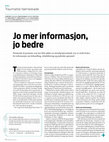 Jo mer informasjon, jo bedre Cover Page