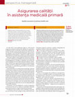 Asigurarea calităţii în asistenţa medicală primară Cover Page