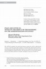 Italy and COVID-19: Notes on the Impact of the Pandemic on the Administration of Justice Cover Page