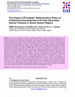 Research paper thumbnail of The Impact of Principals' Administrative Roles on Professional Development of Private Secondary School Teachers in South Eastern Nigeria