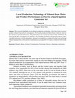 Research paper thumbnail of Local Production Technology of Ethanol from Maize and Product Performance as Fuel in a Spark Ignition Generator Set