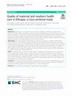 Quality of maternal and newborn health care in Ethiopia: a cross-sectional study Cover Page