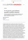 Research paper thumbnail of Si vis pacem, para bellum: quando a política silencia