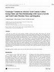 Genotypic variation in abscisic acid content, carbon isotope ratio and their relationship with cassava growth and yield under moisture stress and irrigation Cover Page