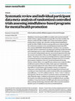 Systematic review and individual participant data meta-analysis of randomized controlled trials assessing mindfulness-based programs for mental health promotion Cover Page