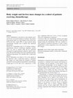 Body weight and fat-free mass changes in a cohort of patients receiving chemotherapy Cover Page