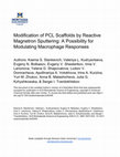 Research paper thumbnail of Modification of PCL Scaffolds by Reactive Magnetron Sputtering: A Possibility for Modulating Macrophage Responses