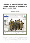 Research paper thumbnail of L’Ateneo di Messina partner della Hebrew University of Jerusalem, in guerra contro Gaza