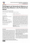 Research paper thumbnail of Psychological and Sociocultural Influences on Pre-Purchase Behavior in the Pre-Owned Car Market