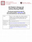 Research paper thumbnail of 4th Pediatric Allergy and Asthma Meeting (PAAM)