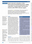 Joint external evaluation of the International Health Regulation (2005) capacities: current status and lessons learnt in the WHO African region Cover Page