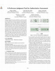 Research paper thumbnail of A Preference Judgment Tool for Authoritative Assessment