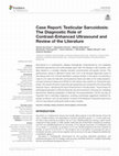 Case Report: Testicular Sarcoidosis: The Diagnostic Role of Contrast-Enhanced Ultrasound and Review of the Literature Cover Page