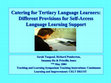 Catering for Tertiary Language Learners : Different Provisions for Self-access Language Learning Support Cover Page