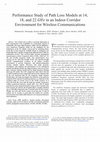 Research paper thumbnail of Performance study of path loss models at 14, 18, and 22 GHz in an indoor corridor environment for wireless communications