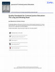 Quality Standards for Criminal Justice Education: The Long and Winding Road Cover Page