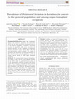 Prevalence of Perineural Invasion in keratinocyte cancer in the general population and among organ transplant recipients Cover Page