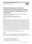 Research paper thumbnail of Evaluación preliminar de 10 plantas medicinales del Valle del Mantaro mediante el método cualitativo (fitoquímico) para uso farmacéutico