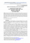 Research paper thumbnail of Aspects of municipal waste management