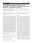 Ex vivo inhibition of thrombus formation by an anti-glycoprotein VI Fab fragment in non-human primates without modification of glycoprotein VI expression Cover Page