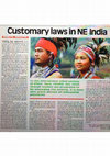 Research paper thumbnail of “Customary laws in North- east India” in English Daily (Statesmen ) on 26th April 2019.paper