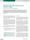 Research paper thumbnail of Vaccination Gap, Vaccination Fraud and Inefficient Testing