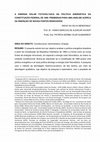 Research paper thumbnail of A ENERGIA SOLAR FOTOVOLTAICA NA POLÍTICA ENERGÉTICA DA CONSTITUIÇÃO FEDERAL DE 1988: PREMISSAS PARA UMA ANÁLISE ACERCA DA INSERÇÃO DE NOVAS FONTES RENOVÁVEIS