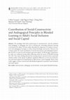 Research paper thumbnail of Contribution of social-constructivist and andragogical principles in blended learning to adult's social inclusion and social capital