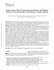 Breast Cancer Risk in Postmenopausal Women with Medical History of Thyroid Disorder in the Women's Health Initiative Cover Page