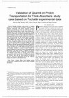 Research paper thumbnail of Validation of Geant4 on Proton Transportation for Thick Absorbers: Study Based on Tschalär Experimental Data