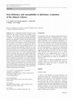 Iron deficiency and susceptibility to infections: evaluation of the clinical evidence Cover Page