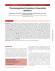 Pharmacognostical Evaluation of Amaranthus spinosus L Cover Page