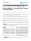 Research paper thumbnail of In vitro antioxidant activity of the prostatic secretory granules in rabbit semen after exposure to organic peroxides