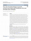 The role of market linkage in growth of micro and small scale enterprises: the case of Ambo town, Ethiopia Cover Page