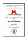 Acceptability of Voluntary Counselling and Testing For HIV among Pregnant Women in Western Health Division, the Gambia Cover Page