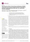 Research paper thumbnail of The Presence of Virus Neutralizing Antibodies Is Highly Associated with Protection against Virulent Challenge in Domestic Pigs Immunized with ASFV live Attenuated Vaccine Candidates