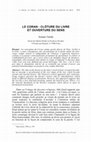 Research paper thumbnail of Le Coran : clôture du Livre et ouverture du sens