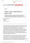 Research paper thumbnail of Xeque-mate: negociação ou game over?