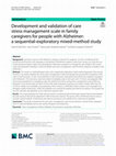 Research paper thumbnail of Development and validation of care stress management scale in family caregivers for people with Alzheimer: a sequential-exploratory mixed-method study