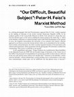 “Our Difficult, Beautiful Subject”: Peter H. Feist’s Marxist Method Cover Page