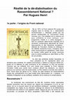 Réalité de la dé-diabolisation du Rassemblement National ? Par Hugues Henri Cover Page