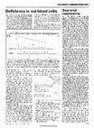 Research paper thumbnail of Deficiency in red blood cells