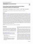 Research paper thumbnail of A Parent-Report Gender Identity Questionnaire for Children: Psychometric Properties of an Italian Version