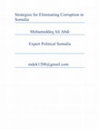 Strategies for Eliminating Corruption in Somalia Cover Page