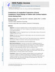 Comparisons of Longitudinal Trajectories of Social Competence: Parent Ratings of Children With Cochlear Implants Versus Hearing Peers Cover Page