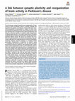 Research paper thumbnail of A link between synaptic plasticity and reorganization of brain activity in Parkinson's disease